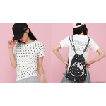 ハローキティ×ALAND　ラインストーンリボンキャップ、ラインストーンチビＴシャツ、ＡロゴＴシャツ、ドットナップサック