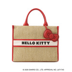 HELLO KITTY×VIS 「日焼けデザイン ハローキティ雑材トートバッグ Red」