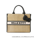 HELLO KITTY×VIS 「日焼けデザイン ハローキティ雑材トートバッグ Black」