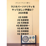 [ラジオパーソナリティをやってほしい声優は？ 2026年版]第１位～第５位まで一気に見るならコチラ