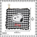 粧美堂【PEANUTS】スヌーピー ギンガムチェックシリーズ 　「ミニポーチ ＜BLACK＞」