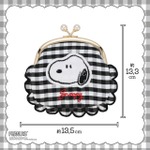粧美堂【PEANUTS】スヌーピー ギンガムチェックシリーズ 　「ガマ口ポーチ ＜BLACK＞」