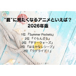 [“夏”に見たくなるアニメといえば？ 2026年版]第1位～第5位までを一気に見るならコチラ