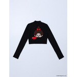 【Monchhichi×EMODA】ジャガードハイネッククロップニット