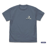 『銀魂』銀さんとバイク ワンポイント刺繍Tシャツ（HAZY NAVY）