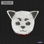 『銀魂』定春 ワンポイント刺繍Tシャツ（BLACK）部分アップ