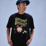 発泡プリントTシャツ　BAPHOMET GOURMET