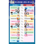 キャラクターグリーティングスケジュール