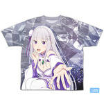 『Re:ゼロから始める異世界生活』銀髪のハーフエルフ エミリア 両面フルグラフィックTシャツ