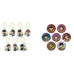「名探偵コナンダイナー」グッズ　＜DINER UNIFORM mini vol.1＞アクリルキーホルダー（左）、＜DINER UNIFORM vol.1＞缶バッジ