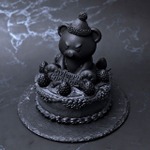 漆黒ショートケーキ＆サンタテディベアケーキ