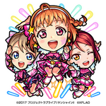 「ラブライブ！サンシャイン!!×モンスト」2 年生ボール絵（衣装解放の獣神化後）（C）2017 プロジェクトラブライブ！サンシャイン!!（C）XFLAG