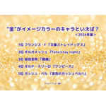 [“金”がイメージカラーのキャラといえば？ 2024年版]ランキング1位～5位