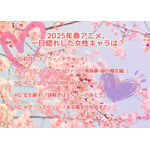 [2025年春アニメ、一目惚れした女性キャラは？]ランキング1位～5位