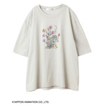 50周年記念 世界名作劇場マーケット「あらいぐまラスカルとシロツメクサ刺繍Tシャツ」（C）NIPPON ANIMATION CO.,LTD.