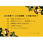2025年春アニメED主題歌、どの曲が好き？アンケート結果1位～4位