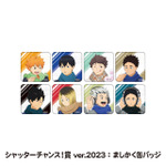 コラボイベント「ハイキュー!! 遊びつくせ!! in ナンジャタウン Summer version」が開催。ミニゲーム景品のシャッターチャンス！賞：ましかく缶バッジ（C）古舘春一／集英社・「ハイキュー!!」製作委員会（C）Bandai Namco Amusement Inc.