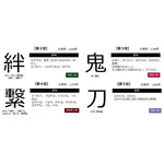 「鬼滅の漢字」第2位～第5位