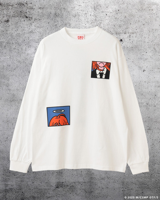 劇場版『チェンソーマン レゼ篇』× マンガート ビームス「天使の悪魔 ロングスリーブ Tシャツ」フロント（C）2025 M/CSMP（C）TF/S