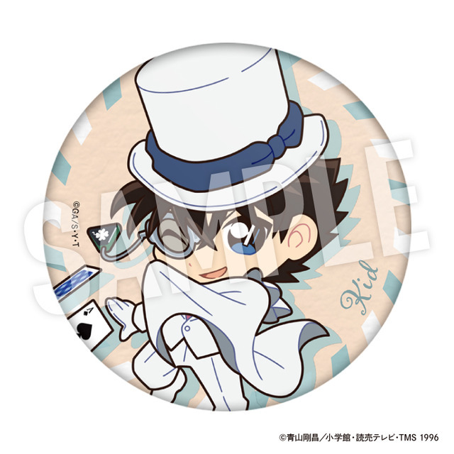 TVアニメ『名探偵コナン』weekend holidayデフォルメシリーズ「トレーディング缶バッジ　怪盗キッド」（C）青山剛昌／小学館・読売テレビ・TMS 1996