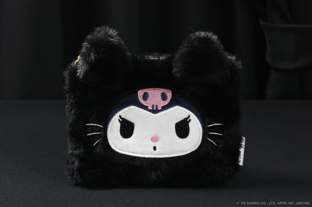 クロミの黒ねこファーポーチ（ブラウにゃー2個入）