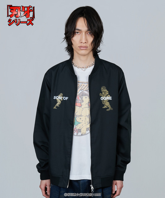 『刃牙』シリーズとglambがコラボ「Baki ＆ Yujiro Blouson」着用イメージ（C）板垣恵介(秋田書店)1992