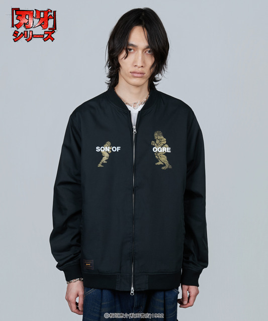 『刃牙』シリーズとglambがコラボ「Baki ＆ Yujiro Blouson」着用イメージ（C）板垣恵介(秋田書店)1992