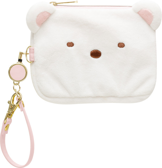 すみっコぐらしコレクション「ぬいぐるみリール付パスケース しろくま」（C）2025 SAN-X CO., LTD. ALL RIGHTS RESERVED.