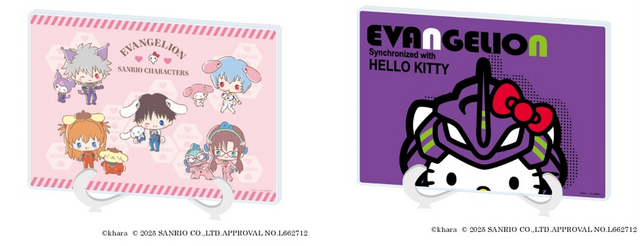 エヴァンゲリオン×サンリオキャラクターズ「アクリルアートボード」（C）khara（C）2025 SANRIO CO., LTD. APPR. NO. L662712