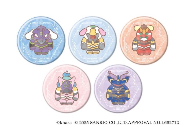 「エヴァンゲリオン×サンリオキャラクターズ」ホログラム缶バッジ（C）khara（C）2025 SANRIO CO., LTD. APPR. NO. L662712