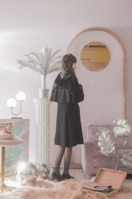 「“KURO ZUKIN”　Cape Black Formal (cape ＋jacket ＋one piece)」ケープ＋ワンピース