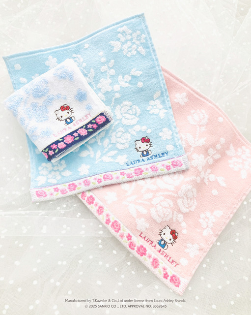 ローラ アシュレイ×サンリオキャラクターズ「ミニサイズタオルハンカチ」（C）2025 SANRIO CO., LTD. APPROVAL. NO. L662645
