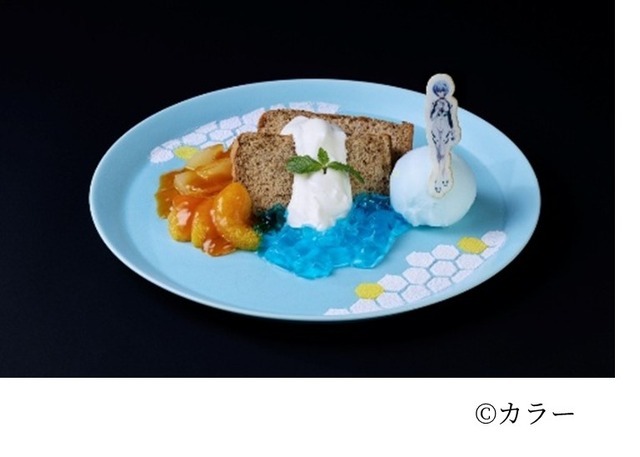 ALL OF EVANGELION東京会場限定コラボメニュー「綾波レイのシフォンケーキデザート」（C）カラー