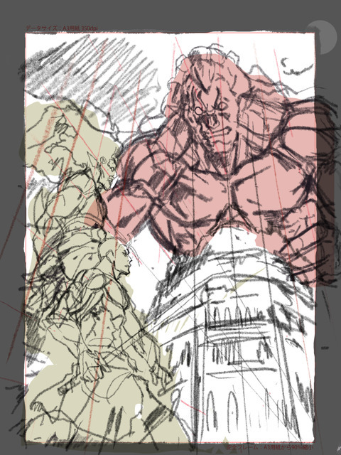 「MAPPA×リネージュ2」ポスターB　ラフ画像