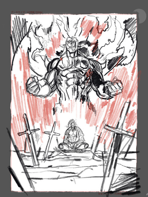 「MAPPA×リネージュ2」ポスターB　ラフ画像