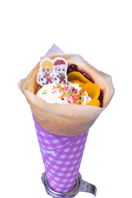 夜と朝を繋ぐ虹クレープ