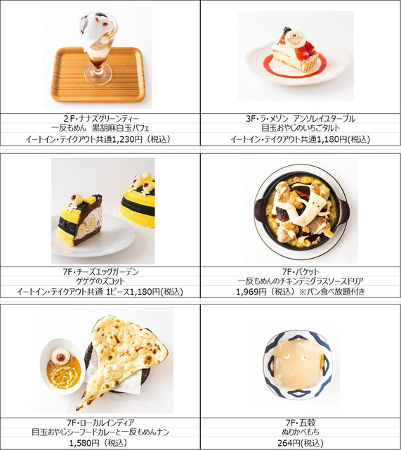 調布PARCO「ゲゲゲのパルコ」館内レストラン・カフェのコラボメニュー（C）水木プロ