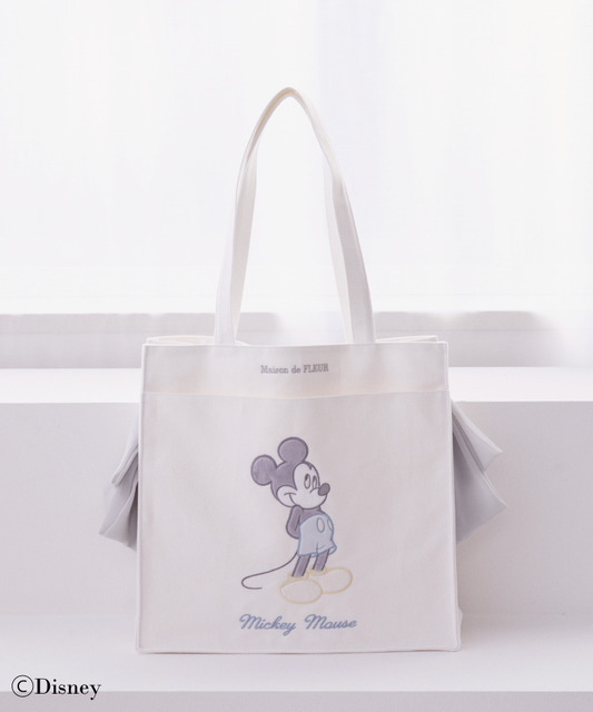 Maison de FLEUR Disney Collection「Mickey ＆ Minnie」Mickey Mouse/リボントートバッグ（C）Disney