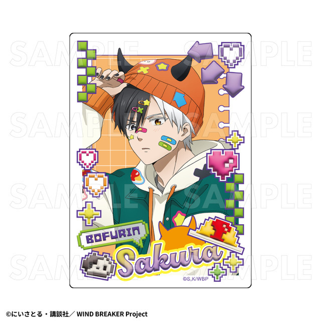TVアニメ『WIND BREAKER』「でびデコパーカー」トレーディングアクリルカード【桜 遥】（C）にいさとる・講談社／WIND BREAKER Project