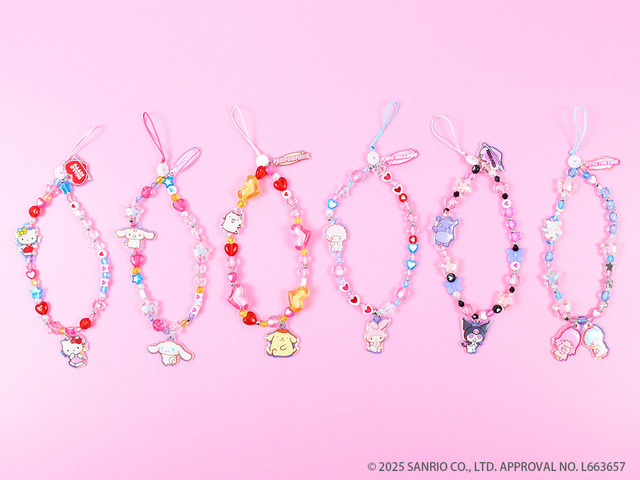 SKINNYDIP LONDON × サンリオキャラクターズ 第3弾登場「ビーズフォンストラップ」（C）2025 SANRIO CO., LTD. APPROVAL NO. L663657