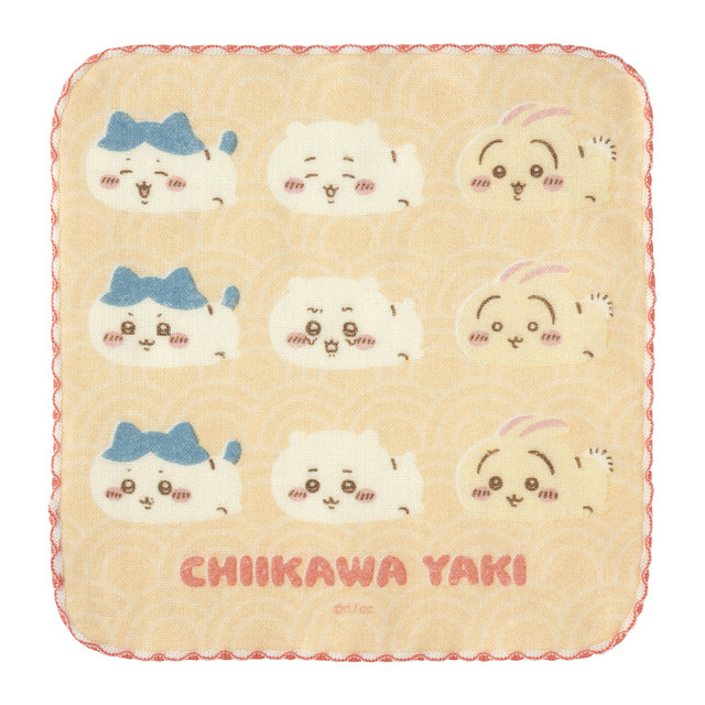「ちいかわ焼き ガーゼハンドタオル」みんな（C）nagano