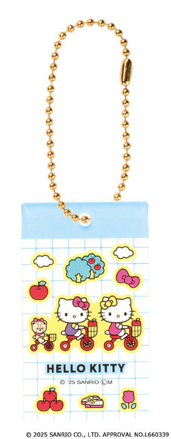 「ハローキティ シール風アクリルキーチェーン」サイクリング