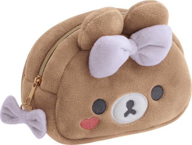 サンエックス「Makeup Rilakkuma ミラー付ぬいぐるみポーチ」チャイロイコグマ（C）2025 SAN-X CO., LTD. ALL RIGHTS RESERVED.