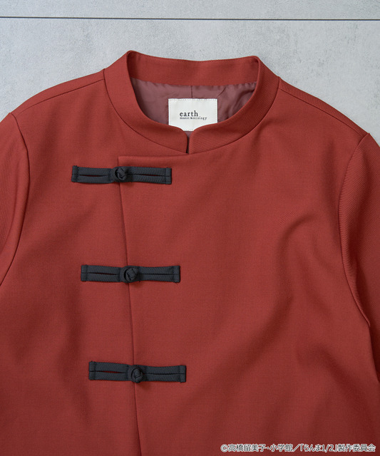 TVアニメ『らんま1/2』× earth music＆ecology Japan Label「チャイナシャツジャケット」ボルドー（C）高橋留美子・小学館/「らんま1/2」製作委員会