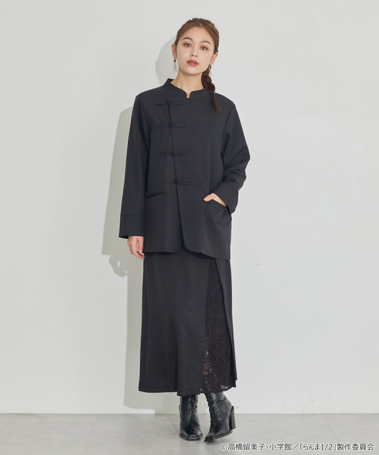 TVアニメ『らんま1/2』× earth music＆ecology Japan Label「チャイナシャツジャケット」ブラック　着用イメージ（C）高橋留美子・小学館/「らんま1/2」製作委員会