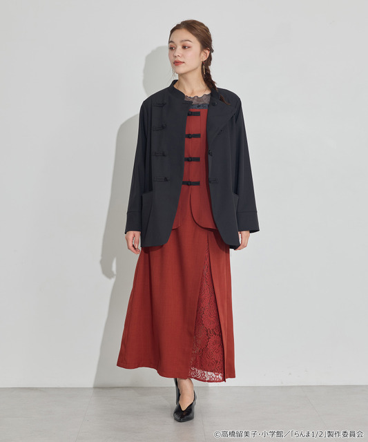 TVアニメ『らんま1/2』× earth music＆ecology Japan Label「チャイナシャツジャケット」ブラック　着用イメージ（C）高橋留美子・小学館/「らんま1/2」製作委員会