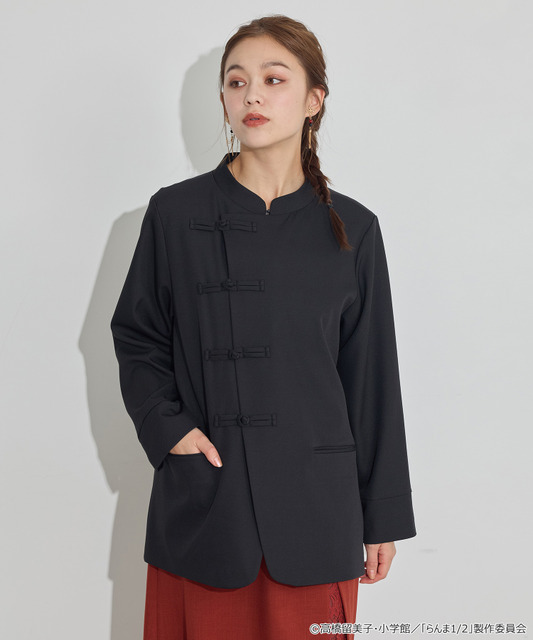TVアニメ『らんま1/2』× earth music＆ecology Japan Label「チャイナシャツジャケット」ブラック　着用イメージ（C）高橋留美子・小学館/「らんま1/2」製作委員会