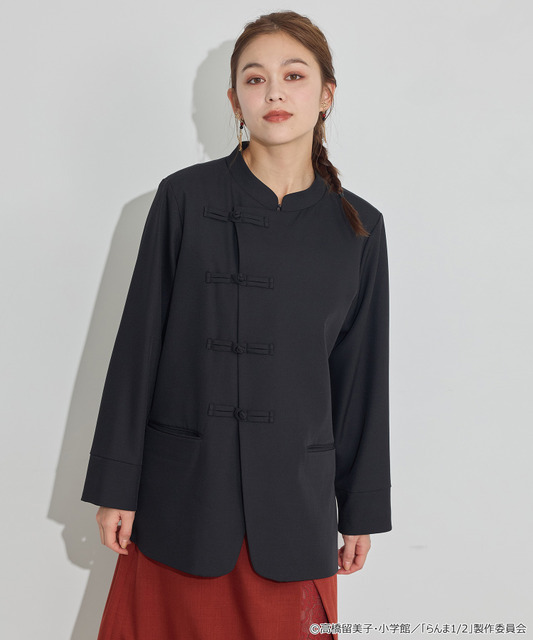 TVアニメ『らんま1/2』× earth music＆ecology Japan Label「チャイナシャツジャケット」ブラック　着用イメージ（C）高橋留美子・小学館/「らんま1/2」製作委員会