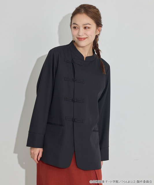 TVアニメ『らんま1/2』× earth music＆ecology Japan Label「チャイナシャツジャケット」ブラック　着用イメージ（C）高橋留美子・小学館/「らんま1/2」製作委員会