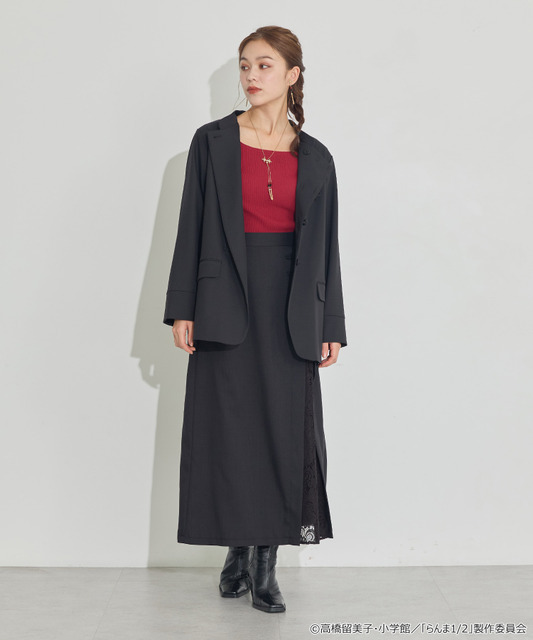 TVアニメ『らんま1/2』× earth music＆ecology Japan Label「チャイナスカート」ブラック　着用イメージ（C）高橋留美子・小学館/「らんま1/2」製作委員会